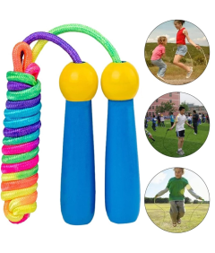 Otroška skakalnica 250 cm z lesenimi ročaji Nastavljiva modra