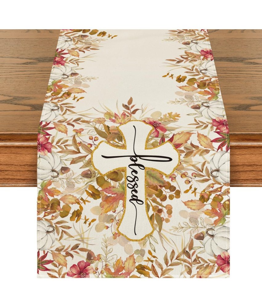 Namizna tekačica - Artoid Mode Cross Eucalyptus Leaves Autumn 40x140cm