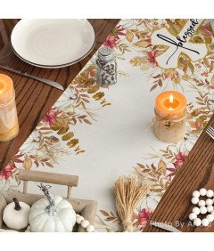 Namizna tekačica - Artoid Mode Cross Eucalyptus Leaves Autumn 40x140cm