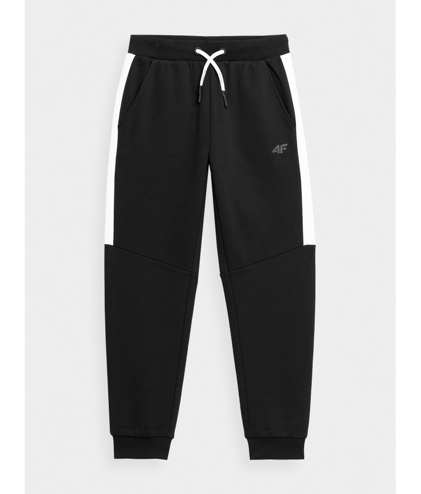 4F Fantovske športne hlače joggers črne z belimi črtami 122CM