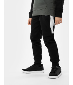 4F Fantovske športne hlače joggers črne z belimi črtami 122CM