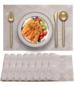 Elegantne namizne preproge 8pcs toplotno odporne PVC Golden Pink 30x45cm