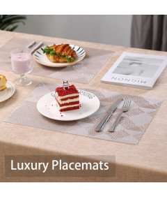 Elegantne namizne preproge 8pcs toplotno odporne PVC Golden Pink 30x45cm