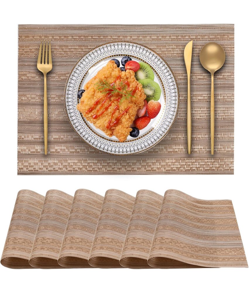 Stylowe podkładki na stół 6 szt odporne na ciepło PVC Brązowe 30x45 cm
