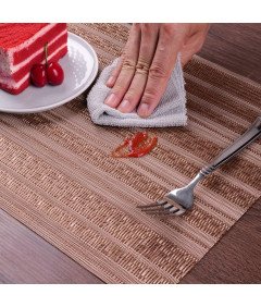 Stylowe podkładki na stół 6 szt odporne na ciepło PVC Brązowe 30x45 cm
