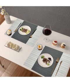 Stylowe podkładki na stół 4 szt odporne na ciepło PVC Szare 30x45 cm