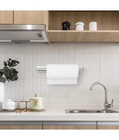 Srebrno držalo za kuhinjske brisače brez vrtanja iz nerjavečega jekla 34cm