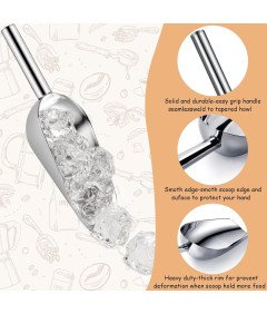 Komplet 6 kosov klešč in 2 kosa lopatk za led iz nerjavečega jekla