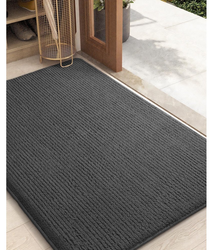 Mata Drzwiowa Wycieraczka 80x120 cm Antypoślizgowa Chłonna Ciemnoszara