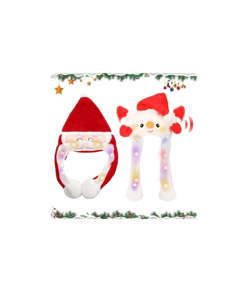 Komplet božičnih klobukov LED Santa Claus Snowman, gibljiva ušesa 2pcs