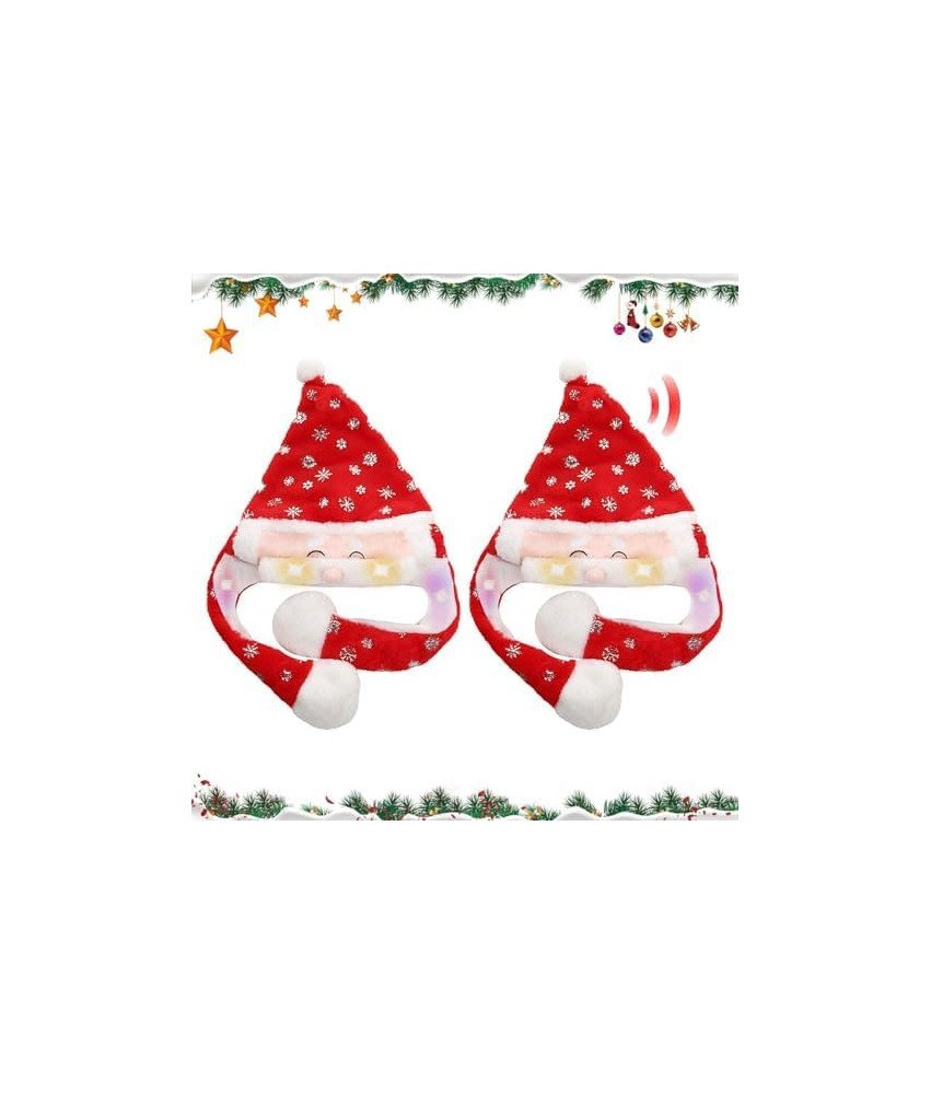 Komplet LED božičnih Božičkovih klobukov z gibljivimi ušesi 2pcs