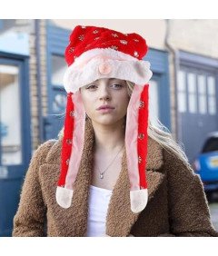 Komplet LED božičnih Božičkovih klobukov z gibljivimi ušesi 2pcs