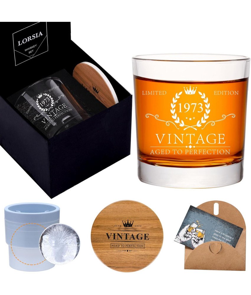 Darilni set Whisky Glass gravirano 325ml Vintage 1973