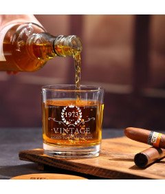 Darilni set Whisky Glass gravirano 325ml Vintage 1973