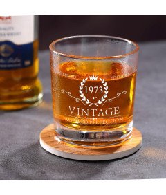 Darilni set Whisky Glass gravirano 325ml Vintage 1973