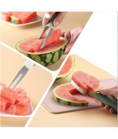 Krajalnica do Arbuza Melona Nóż Drylownica Widelec 3w1 Stalowy