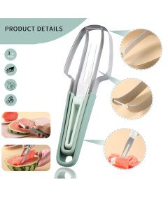 Krajalnica do Arbuza Melona Nóż Drylownica Widelec 3w1 Stalowy