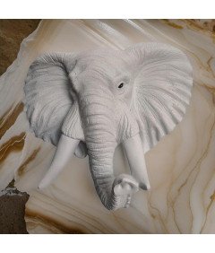 Resin Slon stenske skulpture Domov dekoracija bela 20x9x21,5 cm