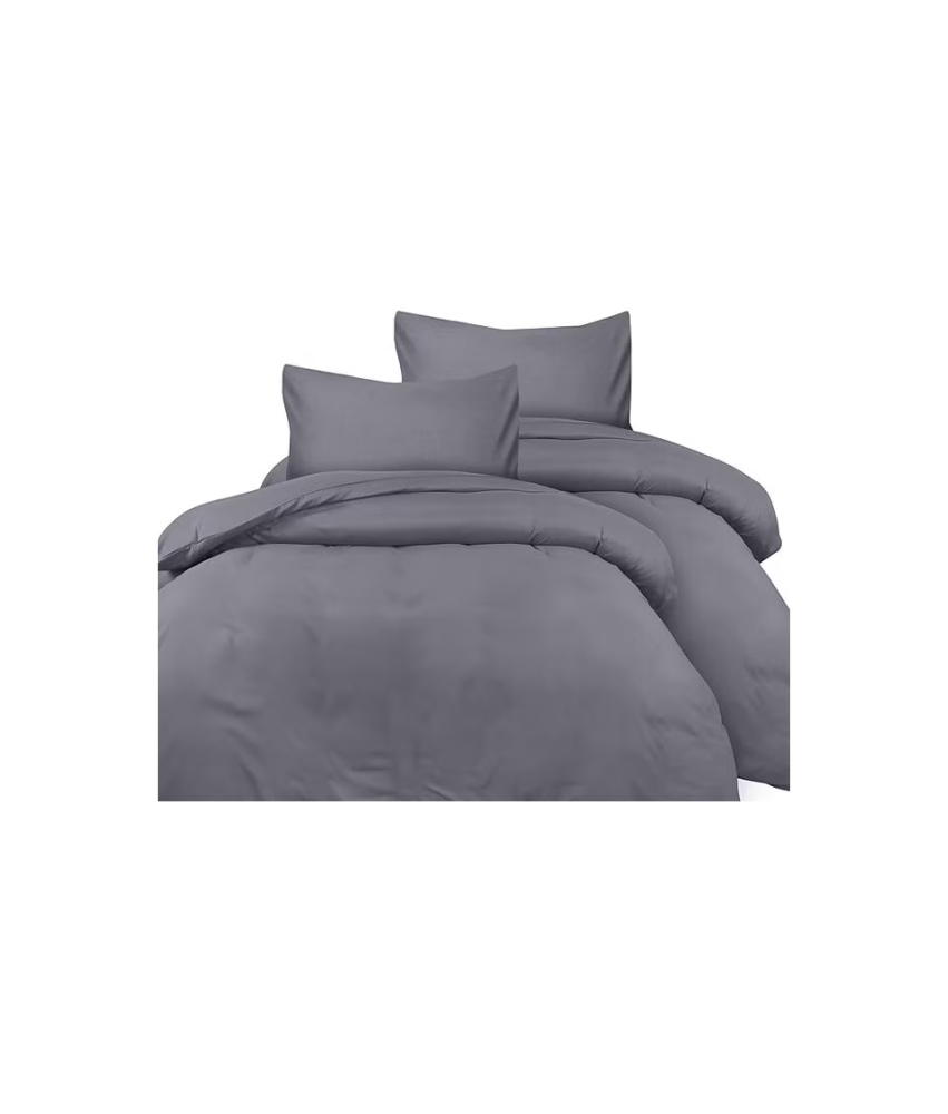 Pościel 135x200 mikrofibra zestaw 4 części szara 2x poszwa 135x200 cm 2x poszewka 80x80 cm miękka na zamki