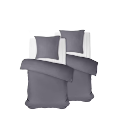 Pościel 135x200 mikrofibra zestaw 4 części szara 2x poszwa 135x200 cm 2x poszewka 80x80 cm miękka na zamki
