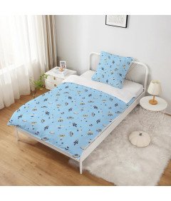 Pościel dziecięca Astronauta 140x200 cm z poszewką 65x65 cm mikrofibra Kosmos Rakieta 3D miękka na prezent