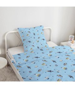Pościel dziecięca Astronauta 140x200 cm z poszewką 65x65 cm mikrofibra Kosmos Rakieta 3D miękka na prezent