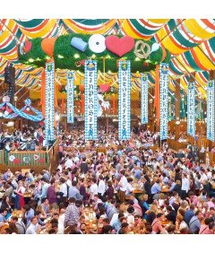 Bawarski Baner Festiwal Piwa dekoracja na Oktoberfest 2szt 180x30cm