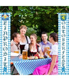 Bawarski Baner Festiwal Piwa dekoracja na Oktoberfest 2szt 180x30cm