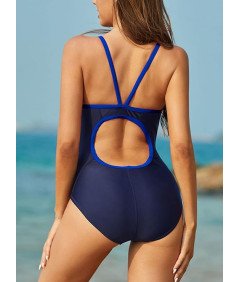 SHEKINI Sportowy Kostium Kąpielowy, Granatowy, Rozmiar M