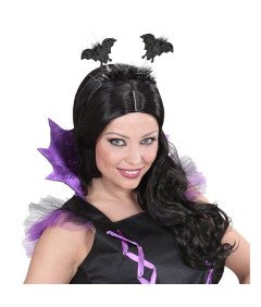 Opaska do Włosów z Futerkiem Nietoperzami Przebranie Halloween Czarna