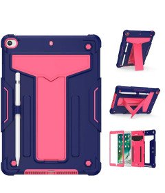 Ohišje za iPad 9/8/7 10,2" s stojalom in držalom za pisalo Roza