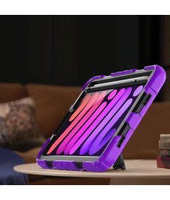 Etui do iPad Mini 6 8.3" z Podstawką i Paskiem na Ramię Fioletowe