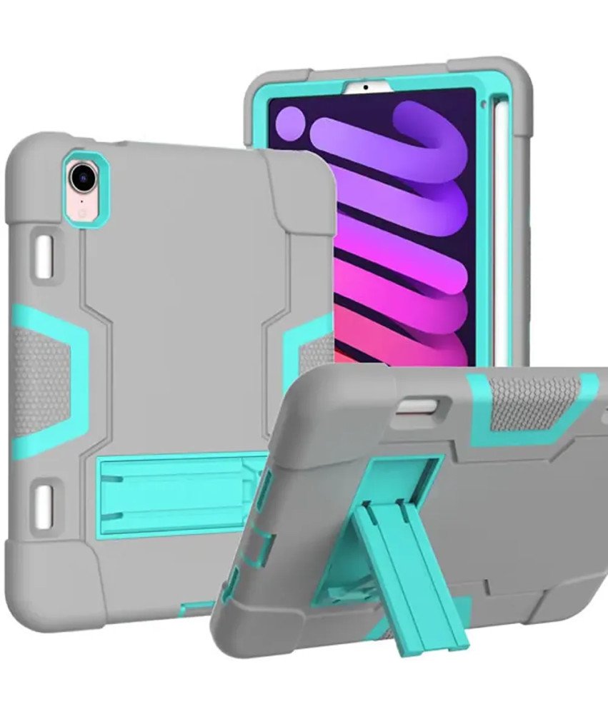 Etui do iPad Mini 6 8.3” Pancerne z Podstawką i Miejsce na Rysik Szare