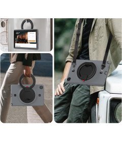 Ohišje za Samsung Galaxy Tab A7 10,4" Stojalo in naramnica sive barve