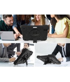 Ohišje za iPad Mini 6 8,3" s stojalom in ramenskim pasom črno