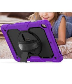 Ohišje za iPad 9/8/7 10,2" s stojalom in naramnico Vijolična