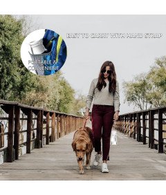 Ticfly Prenosna steklenička za pse s posodo za hrano bela 320ml