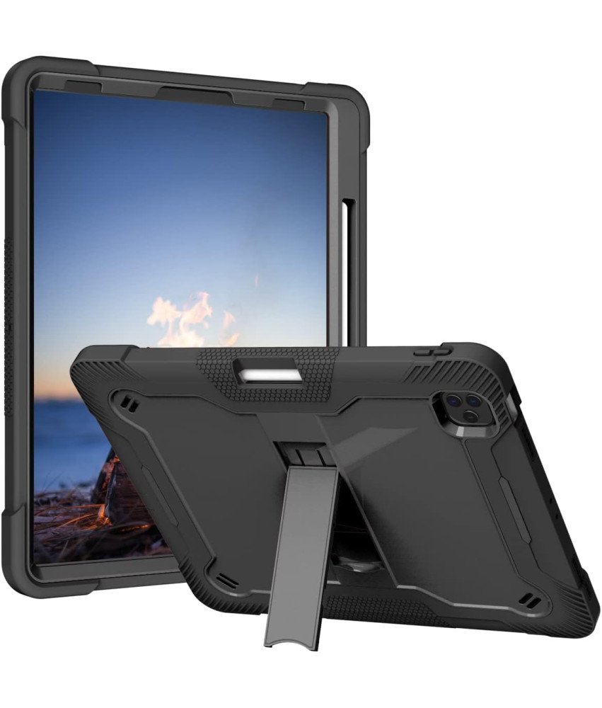 Ohišje za iPad 5/4/3/Pro 12,9" s stojalom in naramnico črno