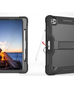 Ohišje za iPad 5/4/3/Pro 12,9" s stojalom in naramnico črno