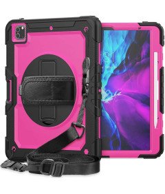 Ohišje za iPad Pro 5/4/3 12,9" s stojalom in naramnico Roza