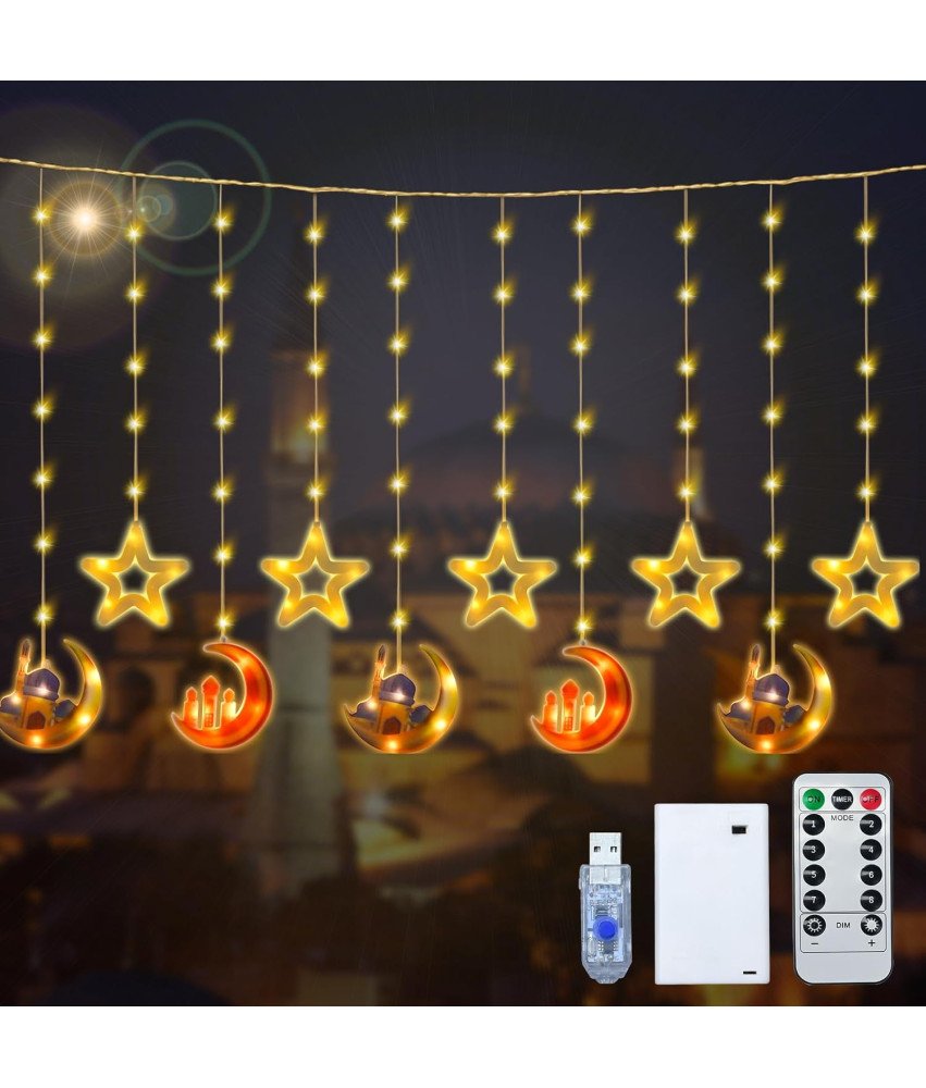 Dekoracyjne Światełka FORMIZON - Gwiazdy i Księżyc na Ramadan 3 m 45 Led