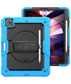 Etui do iPad Pro 4/3 12.9" z Podstawką i Paskiem na Ramię Niebieskie