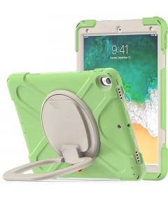 Ohišje za iPad 9/8/7 10,2" oklepljeno z vrtljivim stojalom zeleno