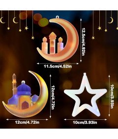 Dekoracyjne Światełka FORMIZON - Gwiazdy i Księżyc na Ramadan 3 m 45 Led
