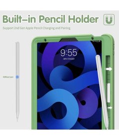 Ohišje za iPad Air 5/Air 4/Pro 11" stojalo in držalo za pisalo Zeleno