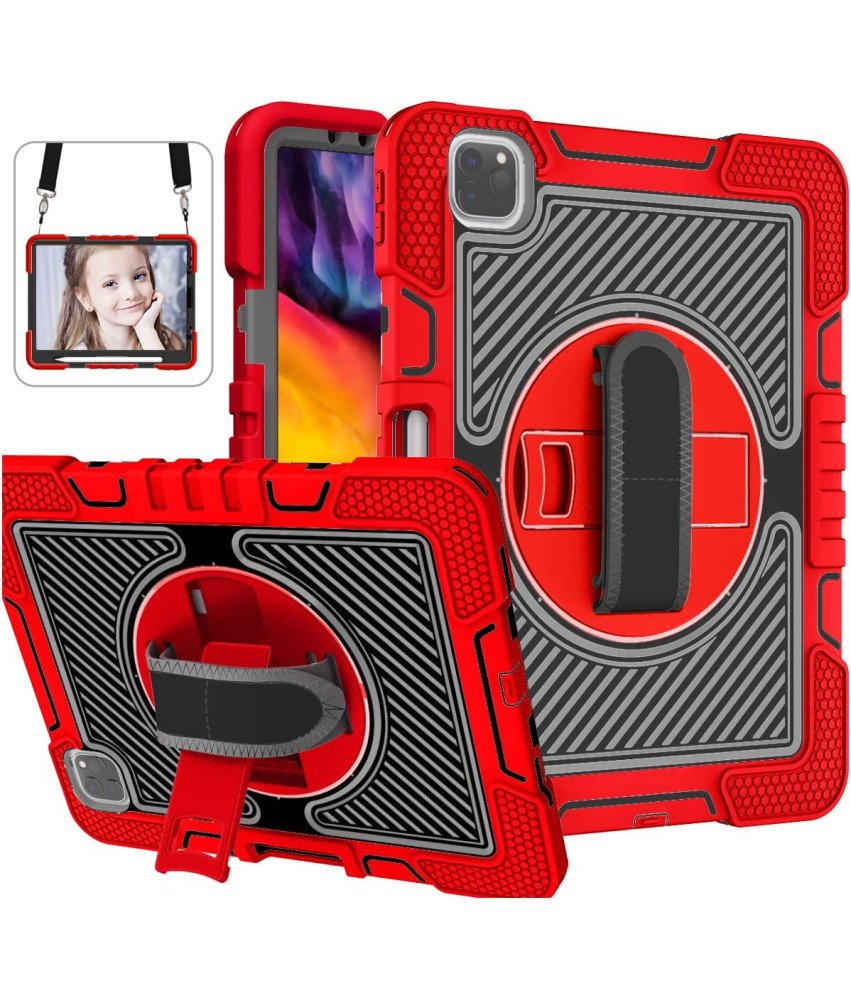 Ohišje za iPad Pro 11/Air 5/4 s stojalom in naramnico Rdeče