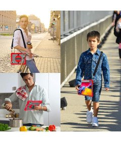 Ohišje za iPad Pro 11/Air 5/4 s stojalom in naramnico Rdeče