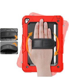 Etui do iPad 6/5/Air 2/Pro 9.7" Podstawka i Pasek na Ramię Czerwone