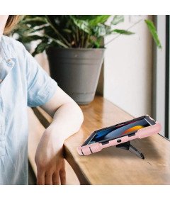 Ohišje za iPad 9/8/7 10,2" Armoured z vrtljivim stojalom Pink
