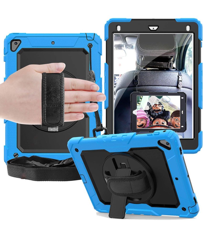 Etui do iPad Air 3/Pro 10.5" z Podstawką i Paskiem na Ramię Niebieskie